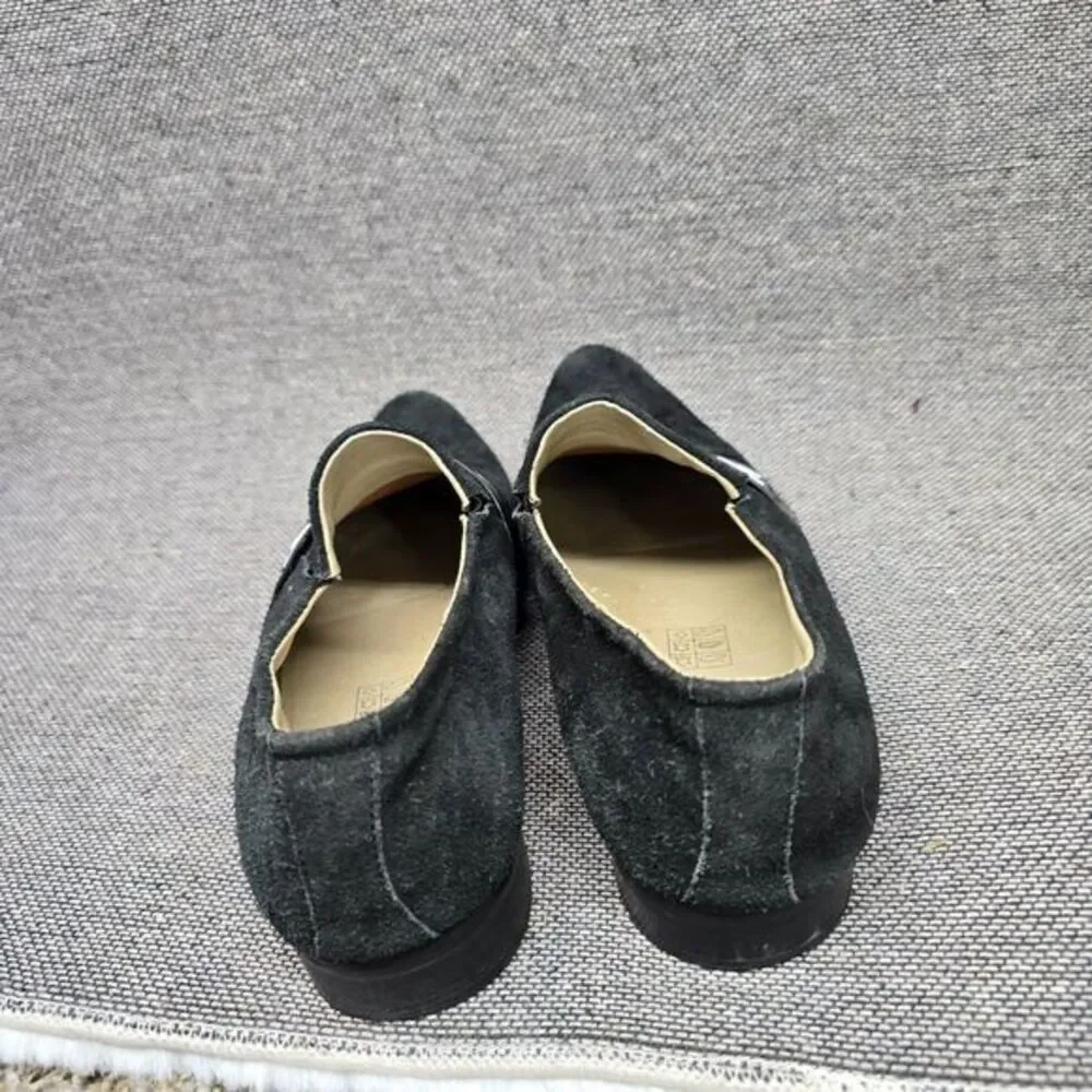 Vintage Fayva Men's Suede‎ Loafers Black Slip-On Handmade Dress Shoes 9 (EU 42)